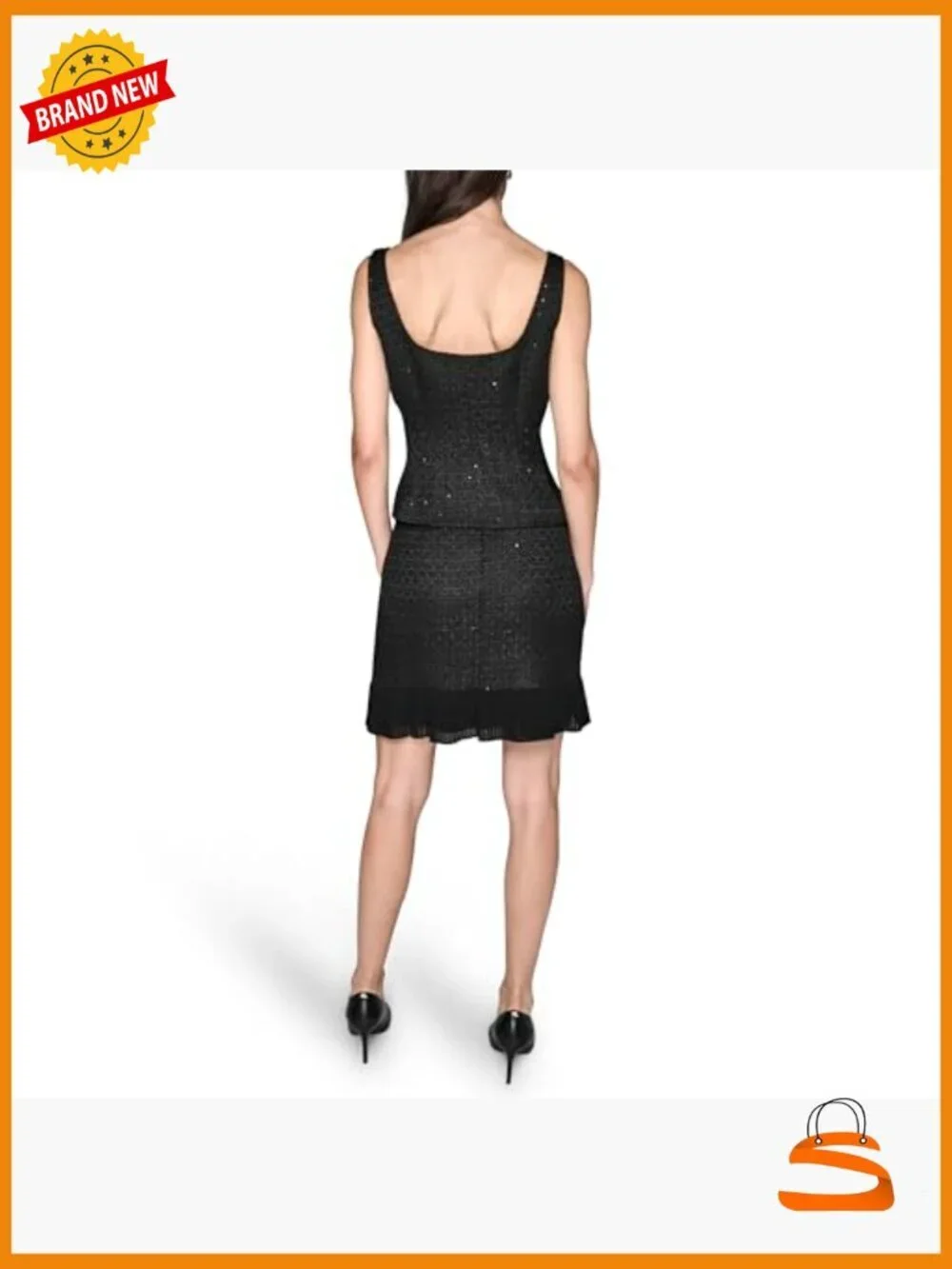 Sleeveless Tweed Peplum Vest with Decorative Buttons